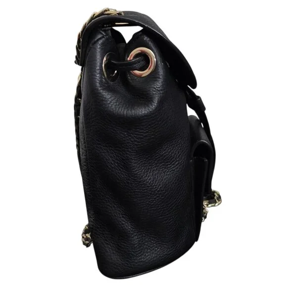 Dylan Kain Romy Backpack Black Leather‎ Gold Chain - Picture 4 of 12